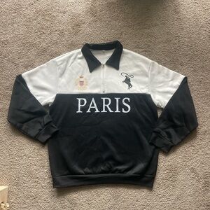 & Other Stories Black and White Zip Up Sweater